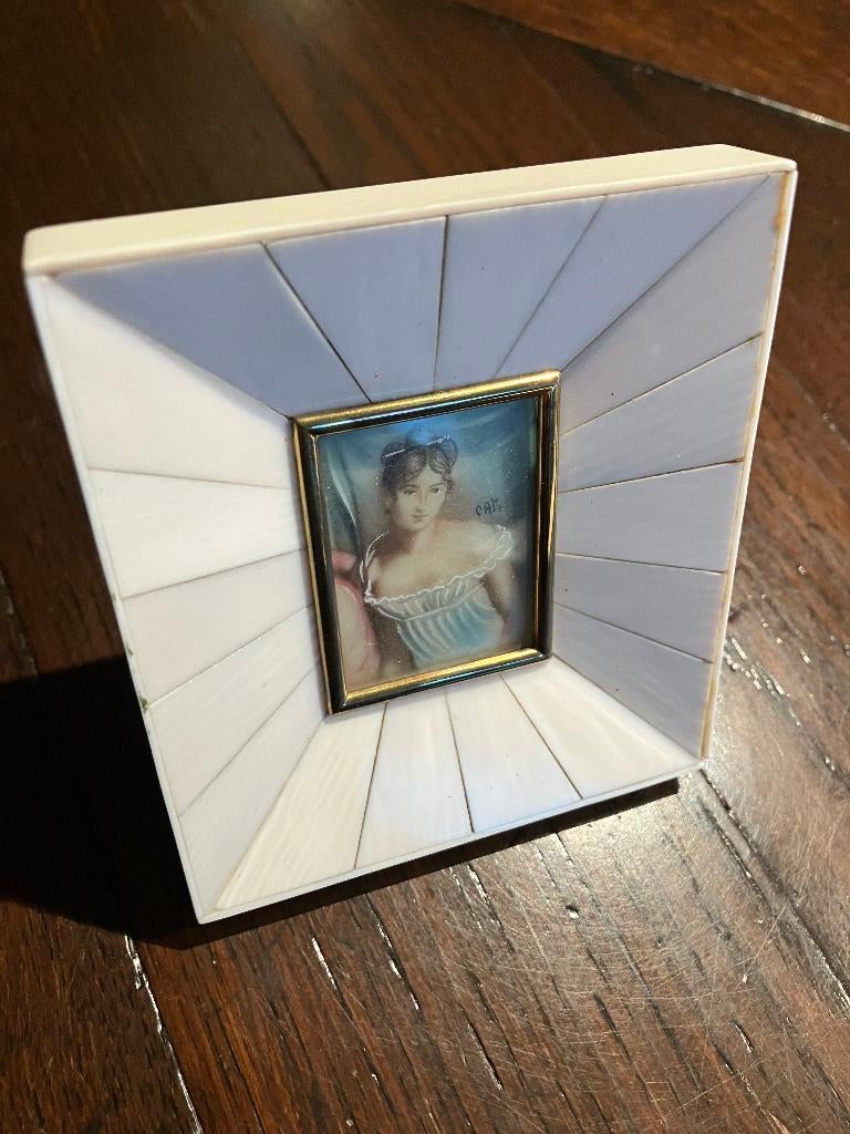 ivoorkleurig lijstje, Minder dan 50 cm, Ophalen of Verzenden, Zo goed als nieuw, Schilderij