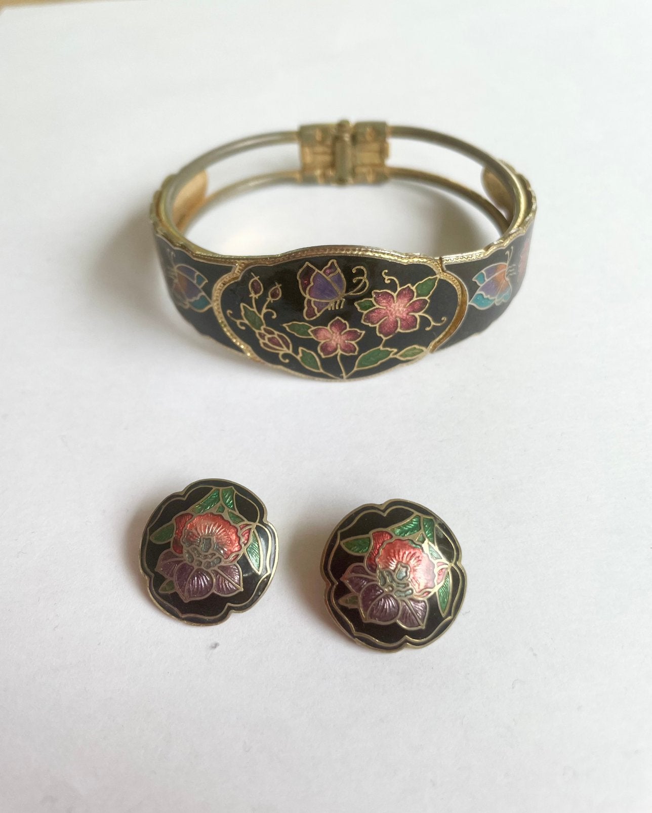 Vintage armband Susan Kaplan oorcliis, Ophalen of Verzenden, Zo goed als nieuw, Zwart, Overige materialen