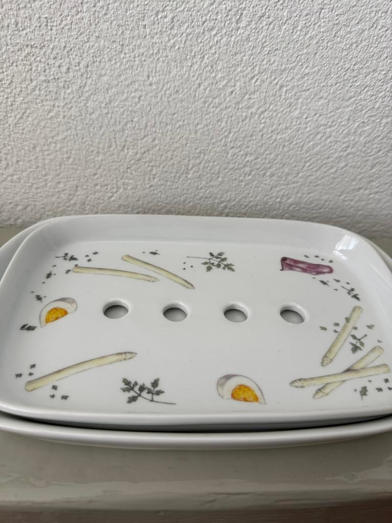 Asperge Schaal met treef / Porselein, Ophalen of Verzenden