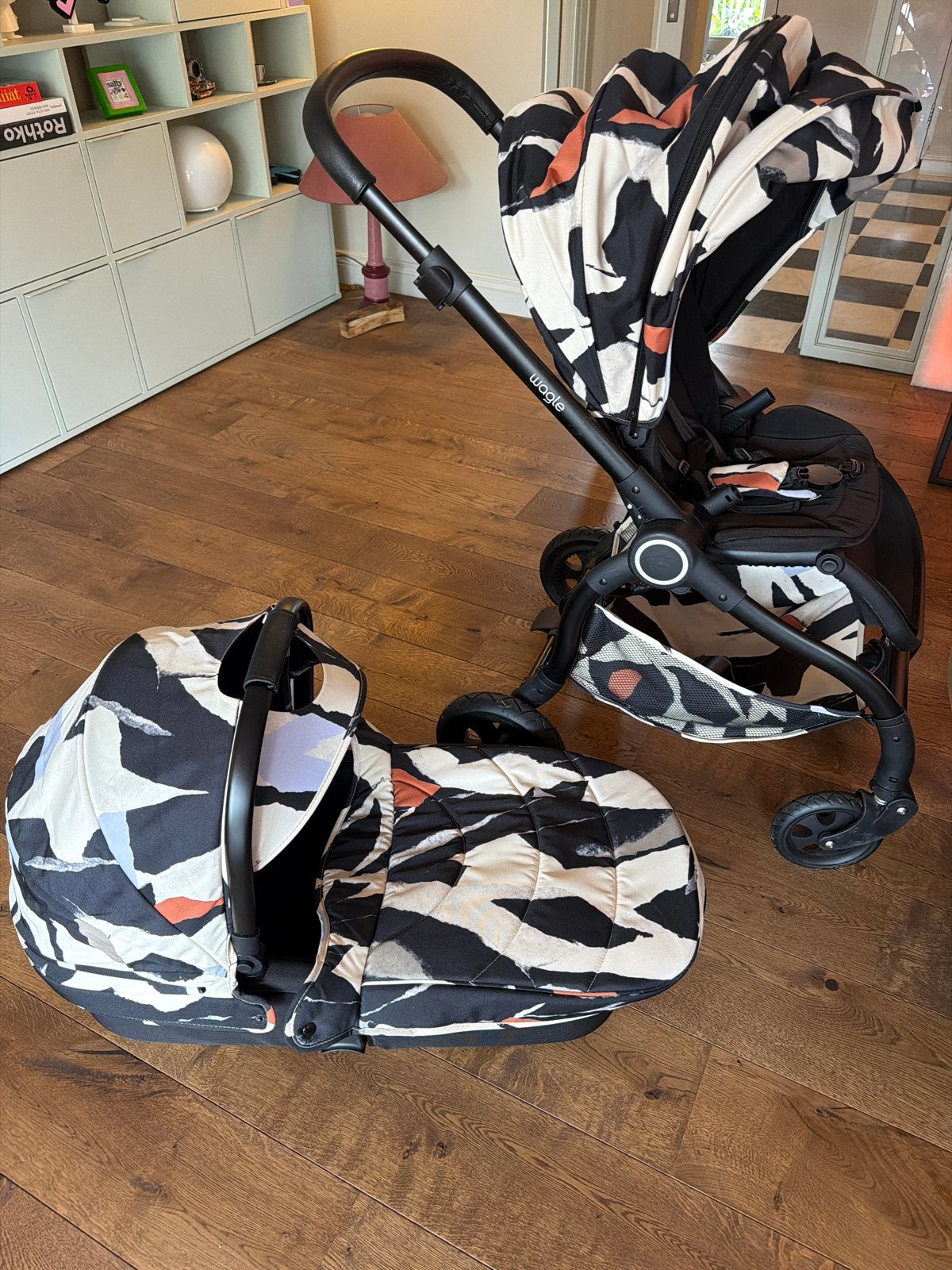 Wagle kinderwagen met reiswieg en Sleepy Troll, Gebruikt, Combiwagen, Met reiswieg, Ophalen