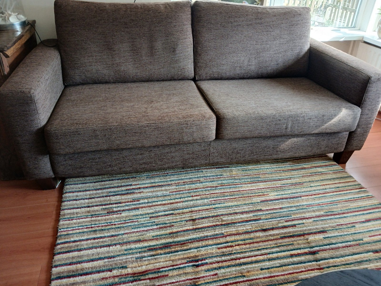 bruine 2 zits bank, Ophalen, 75 tot 100 cm, Tweepersoons, 200 tot 250 cm