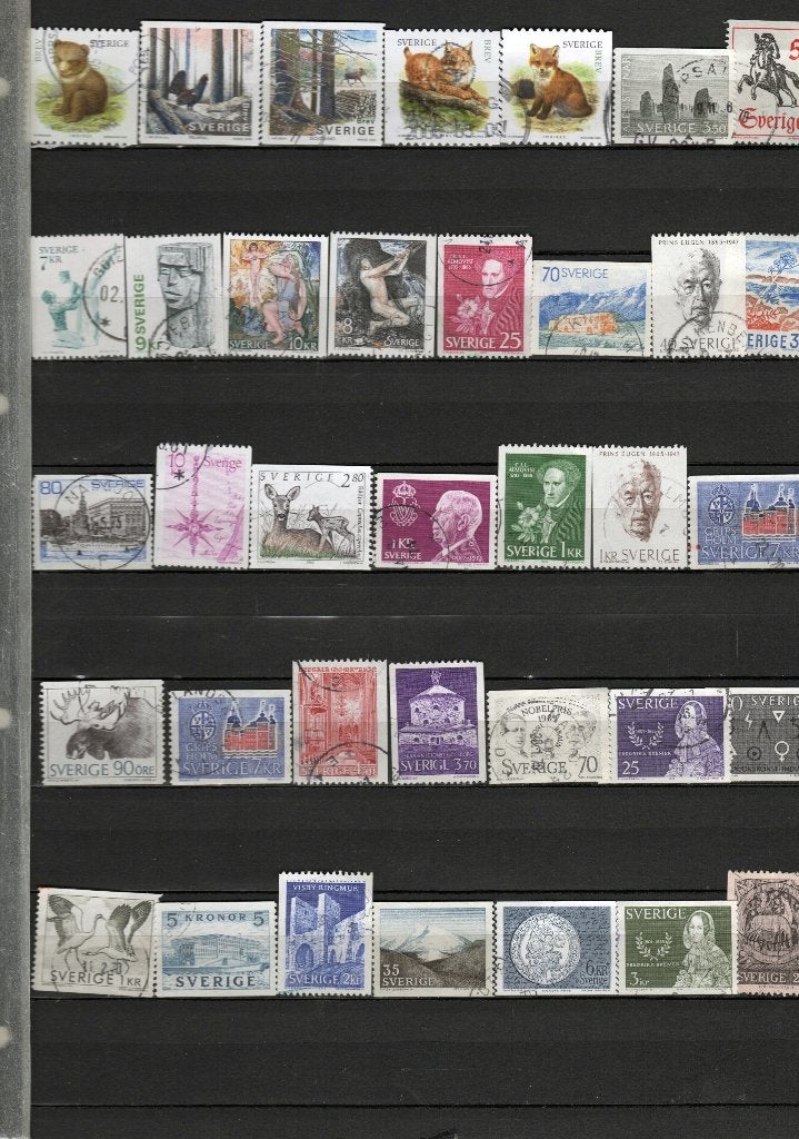 Zweden kavel 46, Verzenden, Noorwegen, Gestempeld