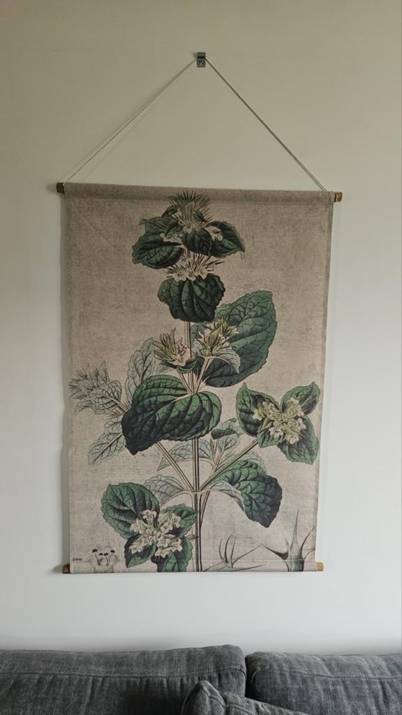 Wandkleed Botanische Print - Vintage Stijl H105xB70cm, Ophalen, Groen, 70 cm, Met ophangsysteem