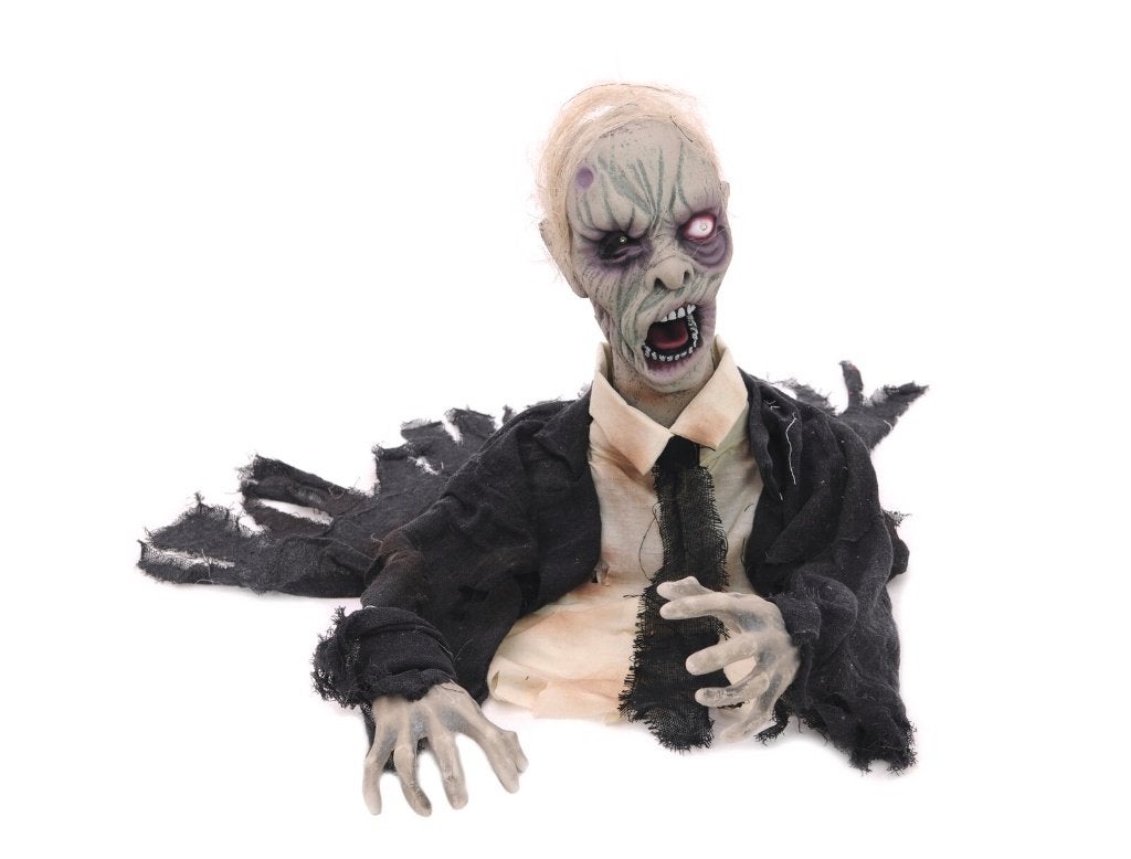 Europalms Halloween animatie zombie - 43 cm met geluid, Halloween of Griezel, ., Nieuw, Ophalen of Verzenden