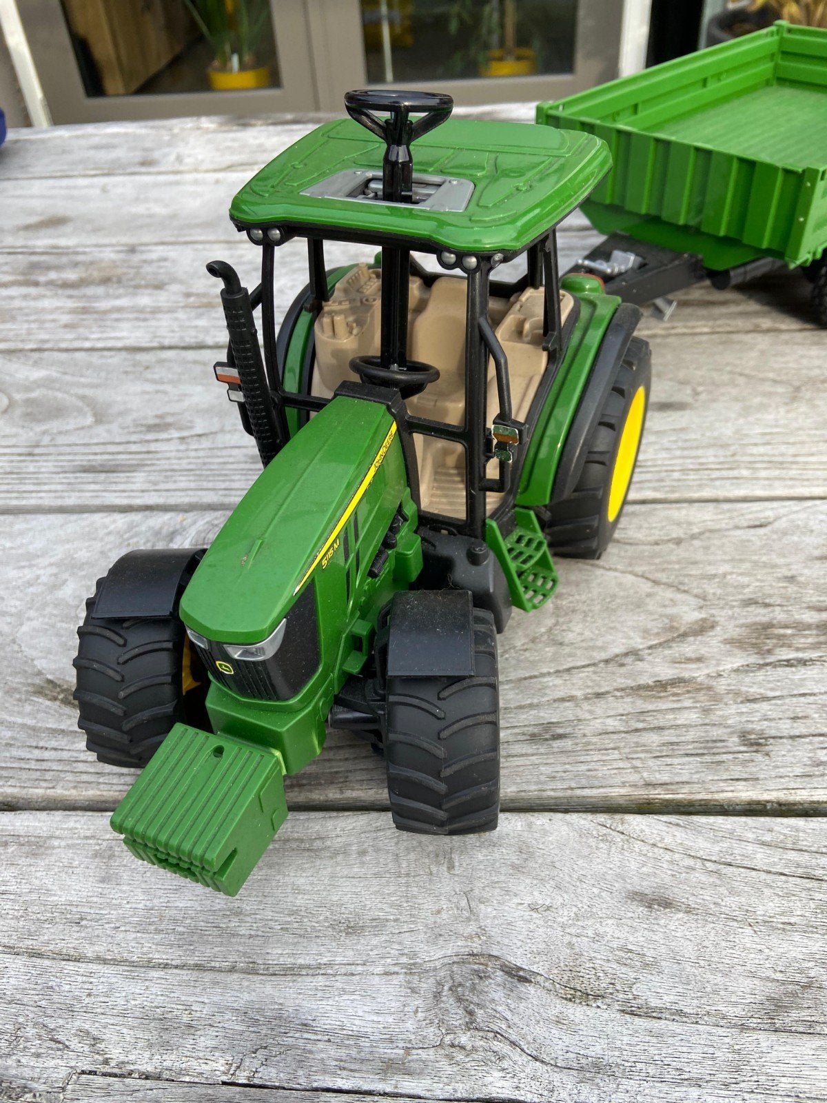 John Deere speelgoedtractor met aanhanger, Ophalen, Gebruikt