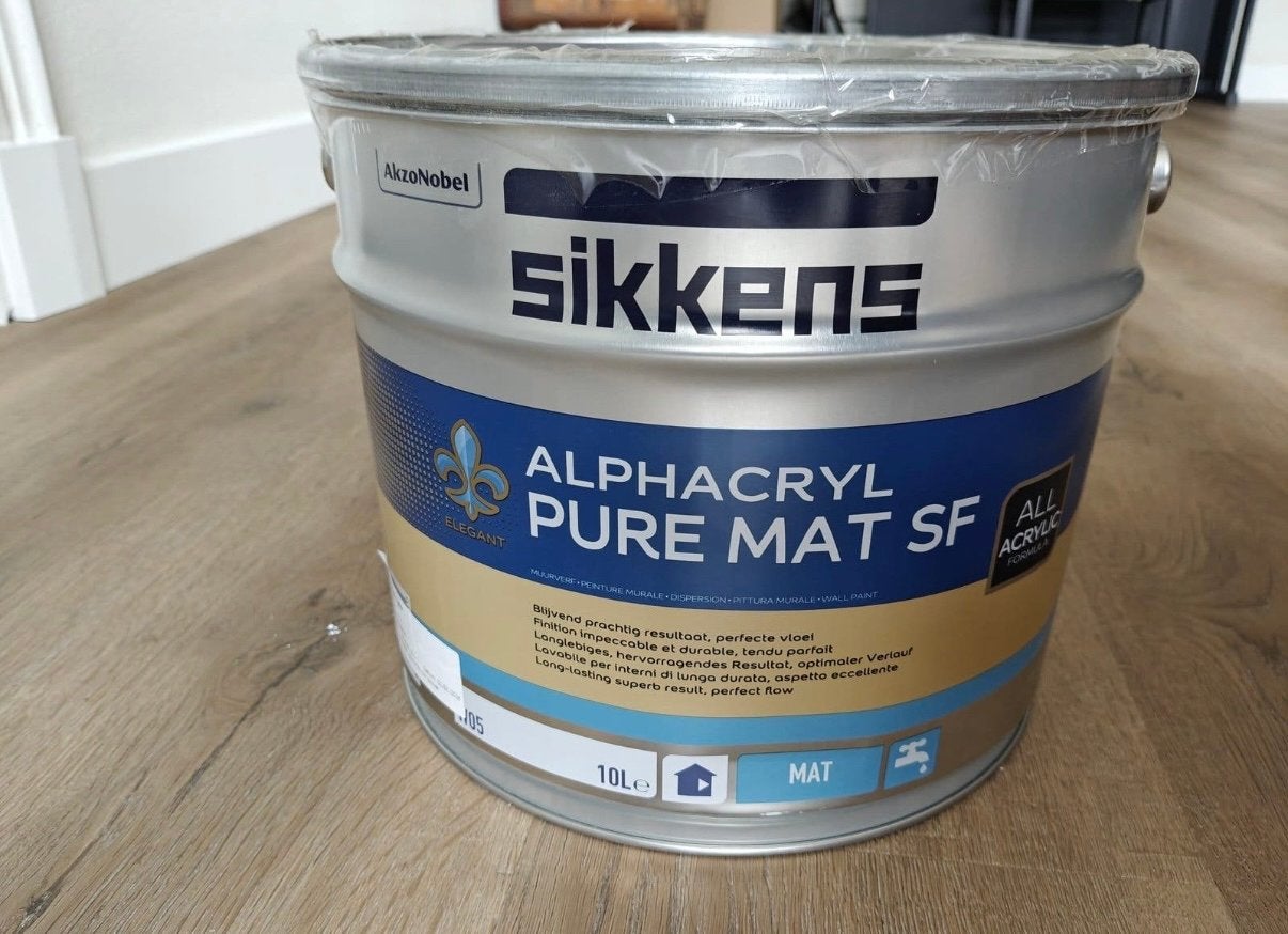 Sikkens Pure Mat SF Muurverf 10L RAL 1013, Ophalen, Wit, Nieuw, Verf