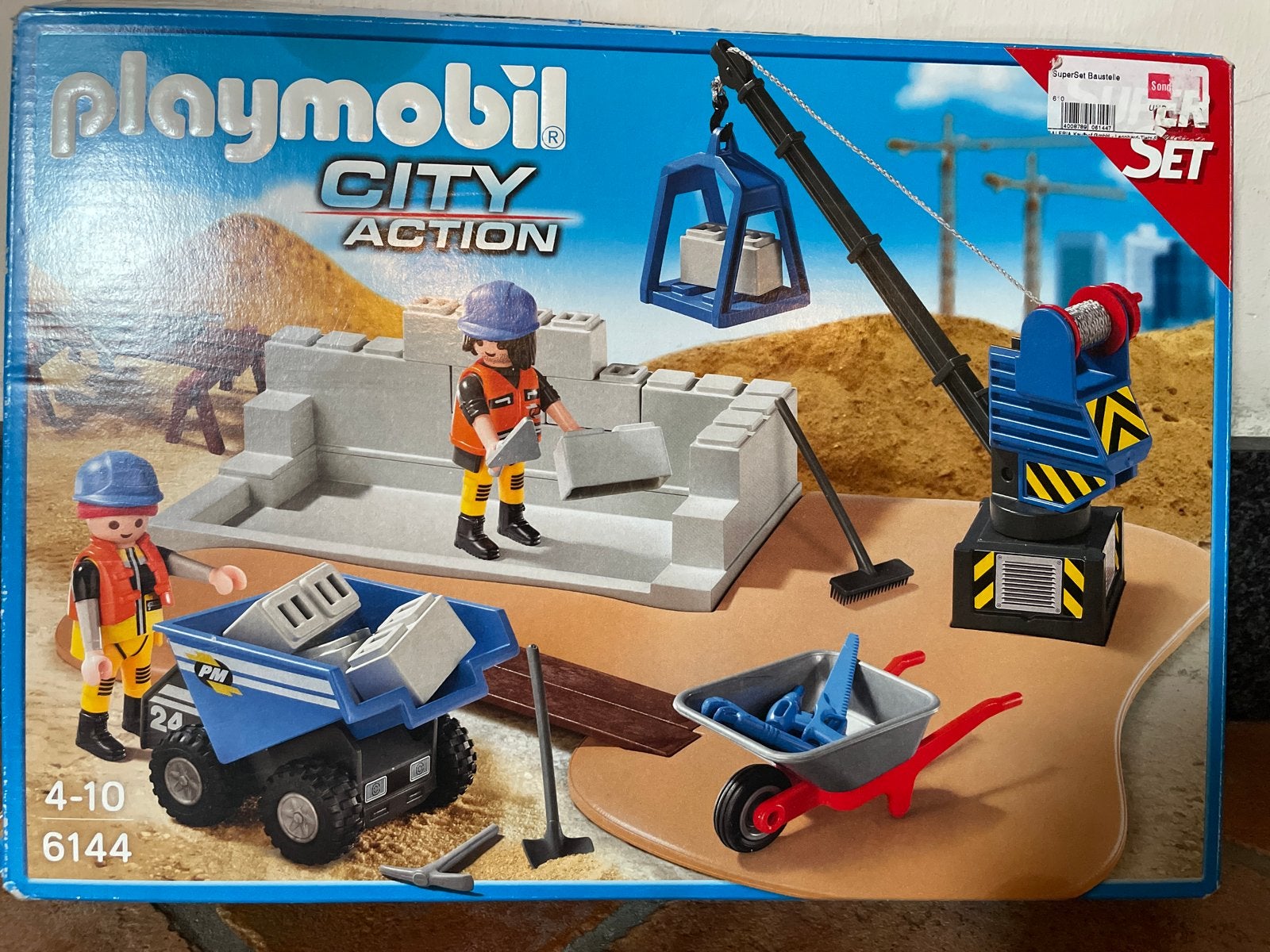 Playmobil 6144 City Action Bouwplaats met Kraan en Werkers, Gebruikt, Complete set, Overige typen, Ophalen of Verzenden