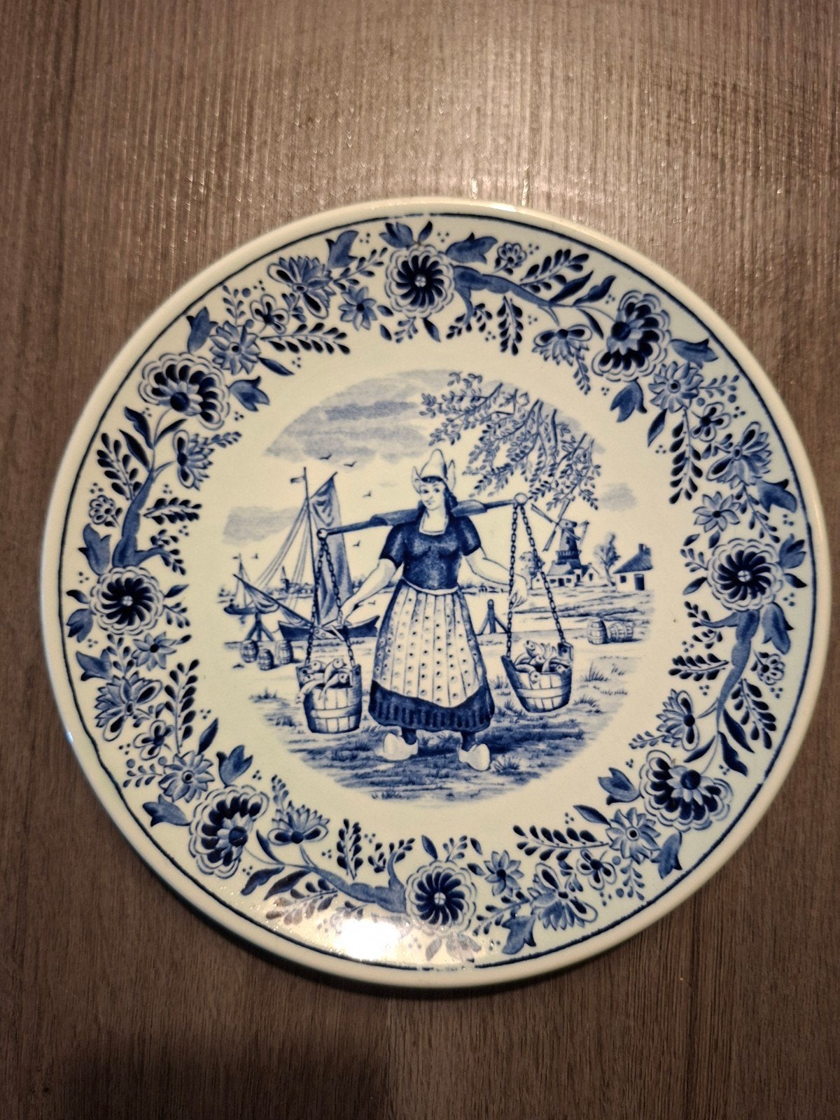 Delfts Blauw Wandbord Royal Sphinx Maastricht Vissersvrouw, Ophalen of Verzenden
