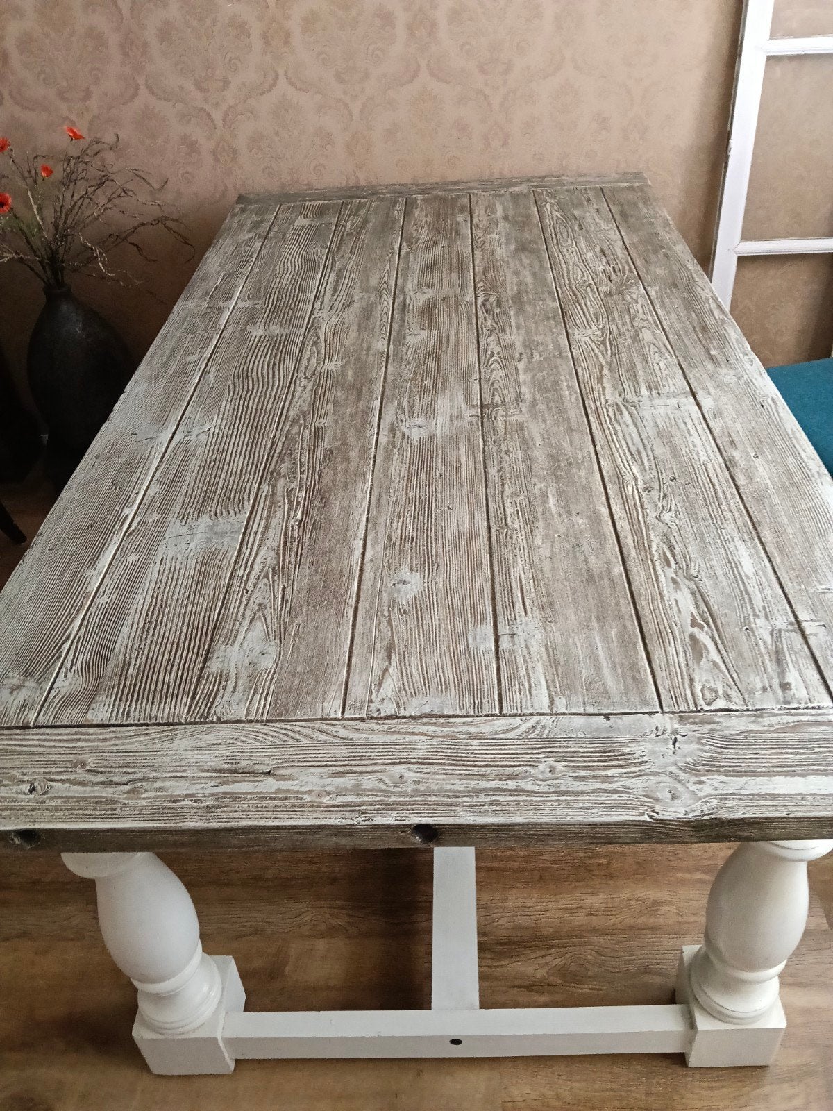 Robuuste eettafel 190x100x80cm - moet weg ivm ruimte, Gebruikt, 150 tot 200 cm, Vier personen, Rechthoekig