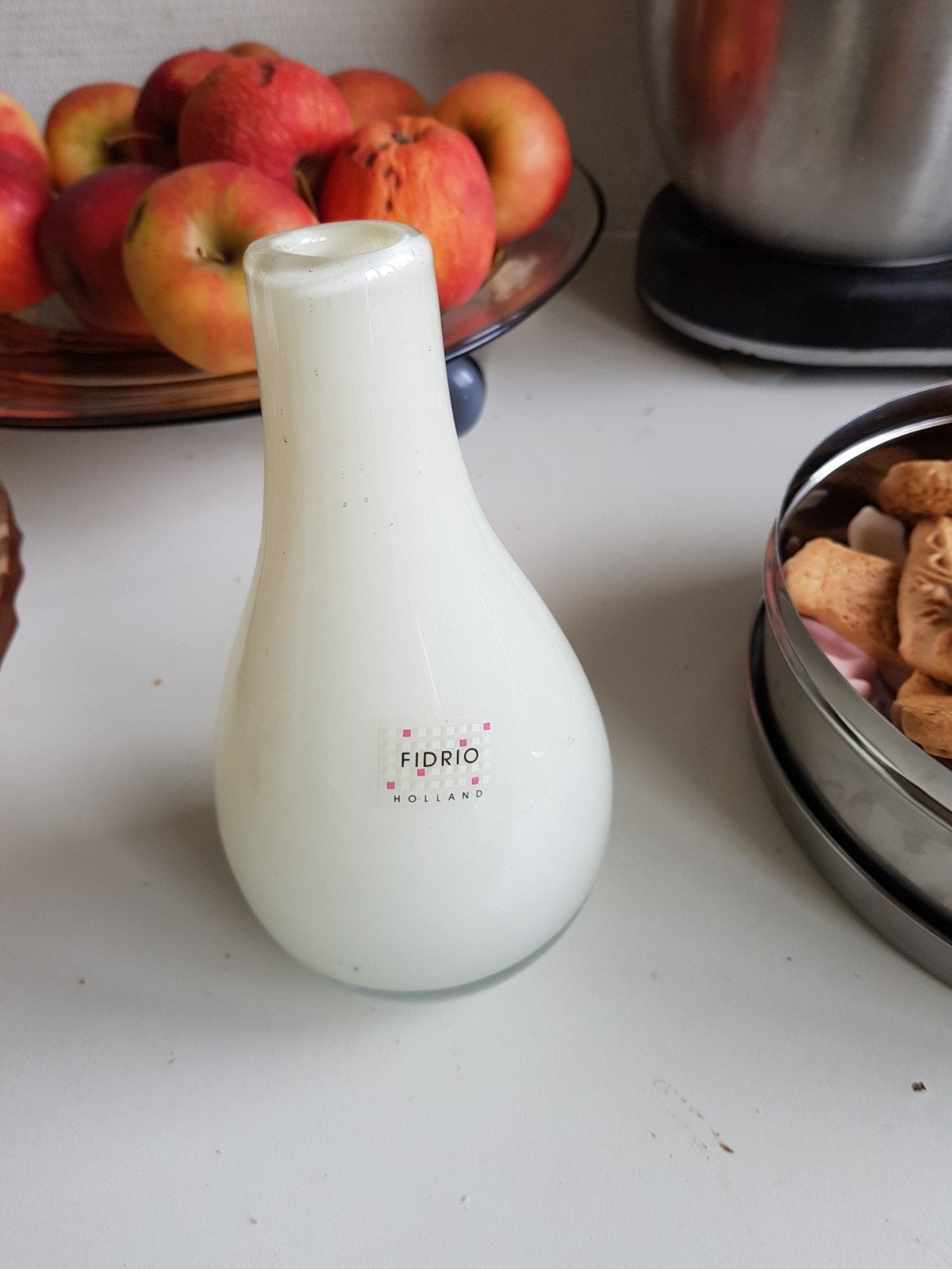 Fidrio Glas Bottle Pisa Cream Vaas - Crèmekleurig, Verzenden, Zo goed als nieuw, Overige kleuren, Glas