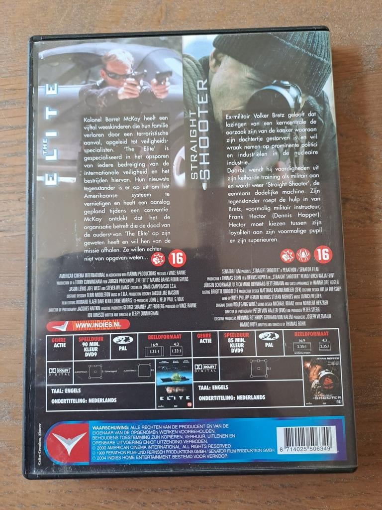 The Elite & Straight Shooter (2 films op 1 DVD), Vanaf 16 jaar, Ophalen of Verzenden, Zo goed als nieuw, Actiethriller