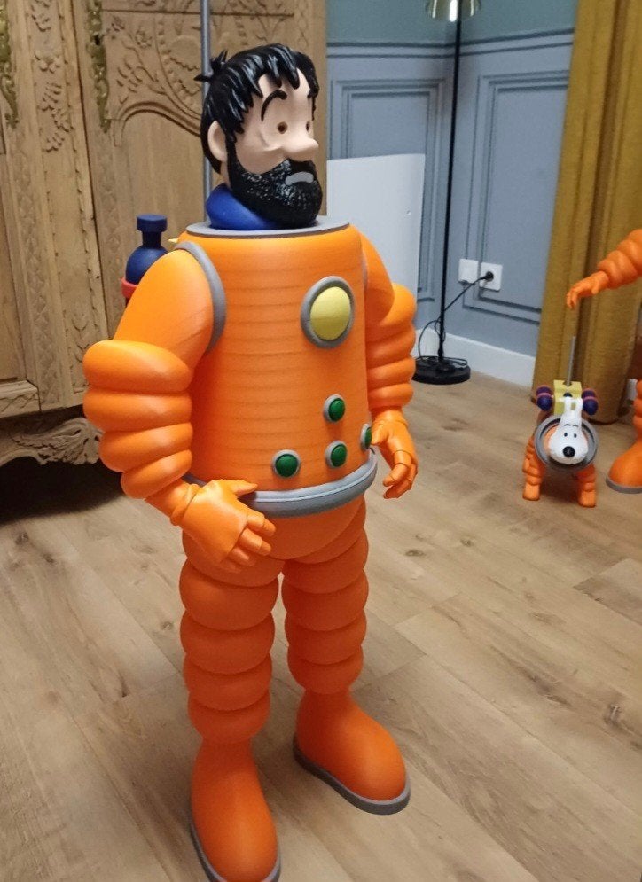 Haddock kosmonaut figuur van één meter handgeschilderd, Ophalen of Verzenden, Nieuw, Overige typen