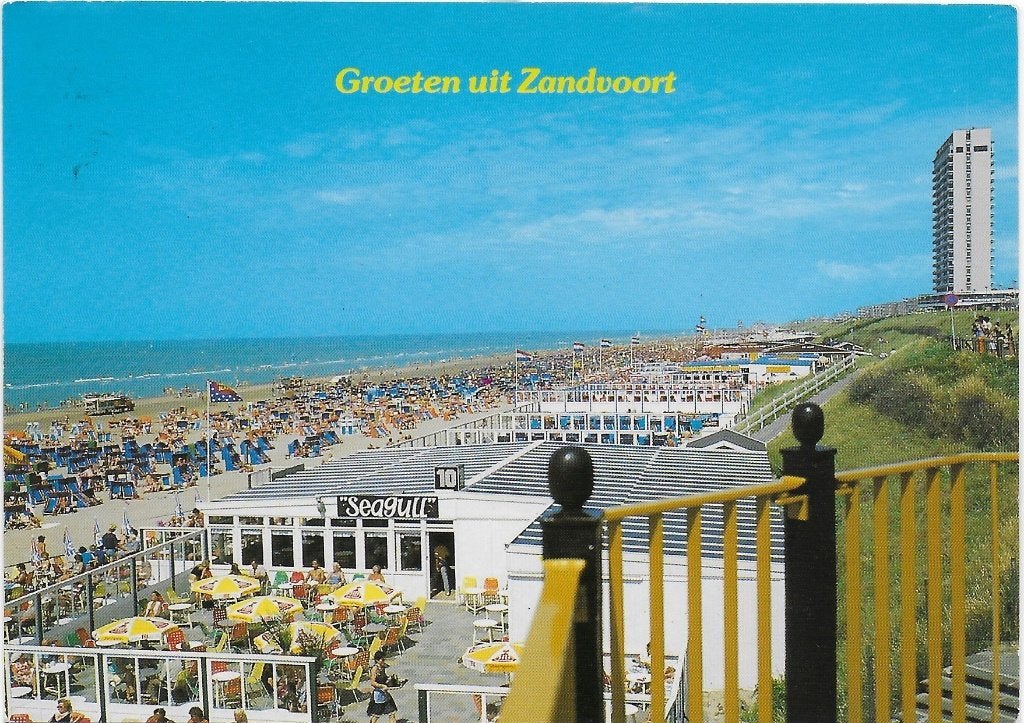 Zandvoort Strandgezicht Gelopen Ansichtkaart ( B4637 ), Verzamelen, Ophalen of Verzenden, 1980 tot heden, Gelopen, Noord-Holland