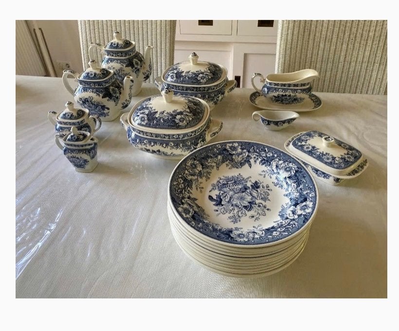 Balmoral Royal Sphinx servies blauw wit, Antiek en Kunst, Ophalen