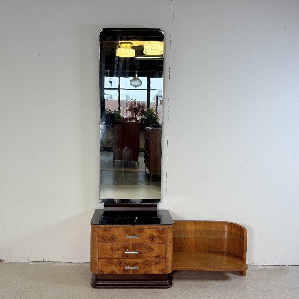 Vintage UP Závody Kaptafel in Wortelnoten, Jindřich Halabala, Huis en Inrichting, Gebruikt, 100 tot 150 cm, Art deco, Ophalen of Verzenden