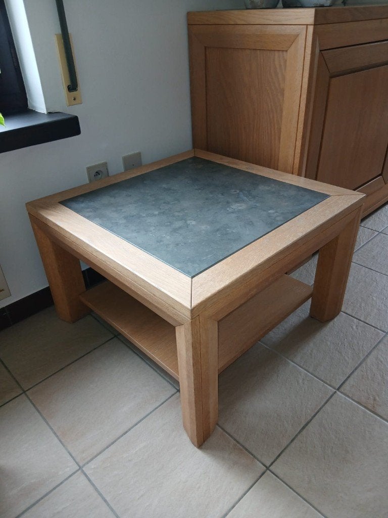 Massief eiken salontafel, Huis en Inrichting, Ophalen, 100 tot 150 cm, Eikenhout, 50 tot 100 cm