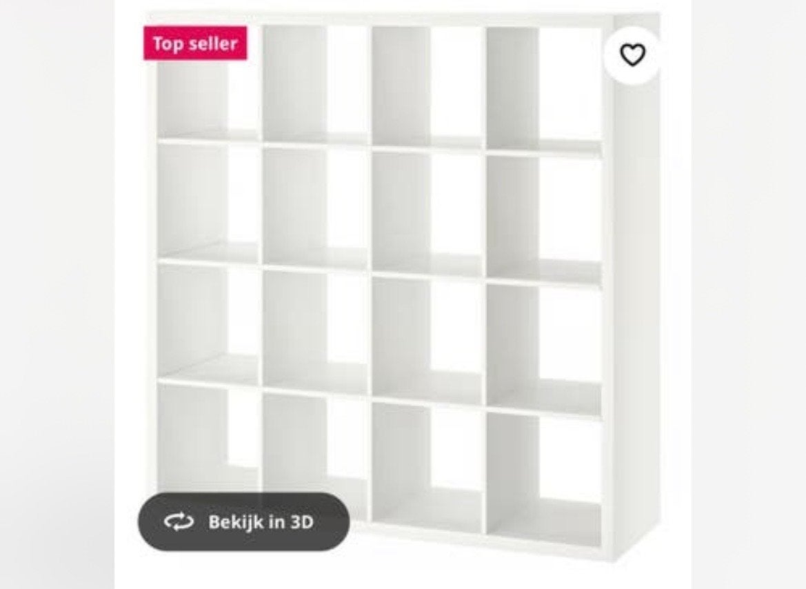 Ikea Kallax 16 vakken kast 147x147 cm wit, Ophalen of Verzenden, Gebruikt