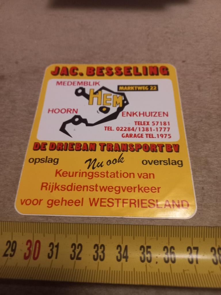 Jac besseling drieban transport bv  hem, Ophalen of Verzenden, Zo goed als nieuw