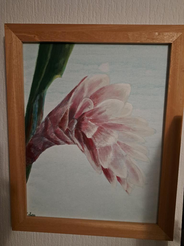 acrylschilderij, 40 x 50 cm,bloem, Antiek en Kunst, Ophalen