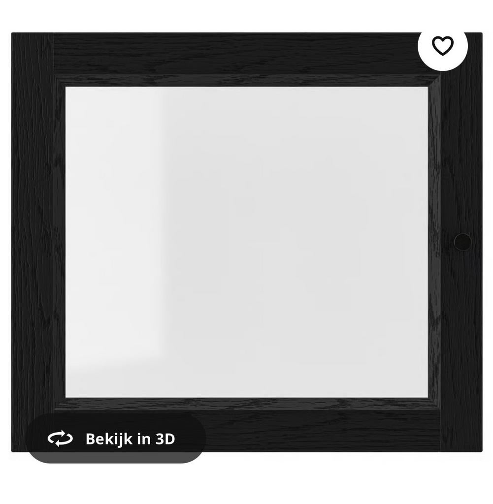 Ikea Oxberg vitrinedeur 3x zwart eiken voor Billy boekenkast, Ophalen, Minder dan 50 cm, Zo goed als nieuw, Minder dan 25 cm