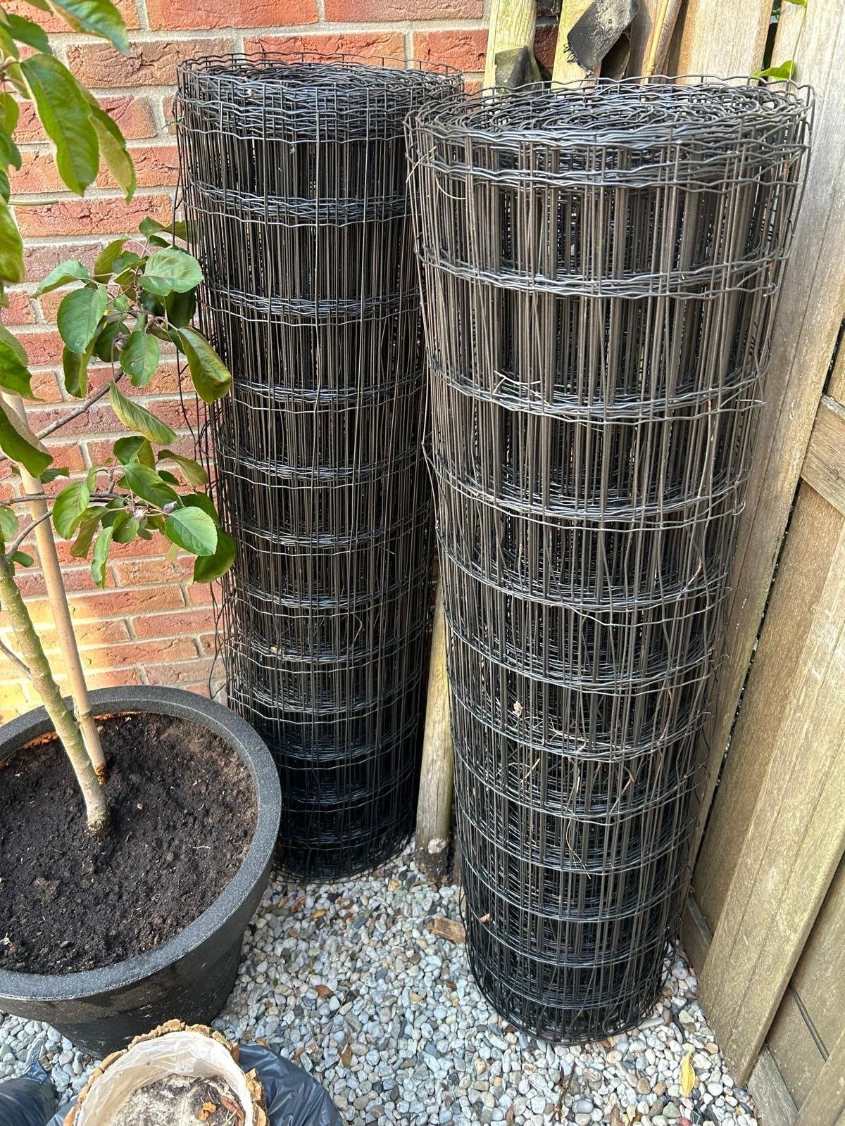 Zwart / Antraciet gaas 120cm met palen omheining afrastering, Ophalen, Gebruikt, 20 meter of meer, Gaas