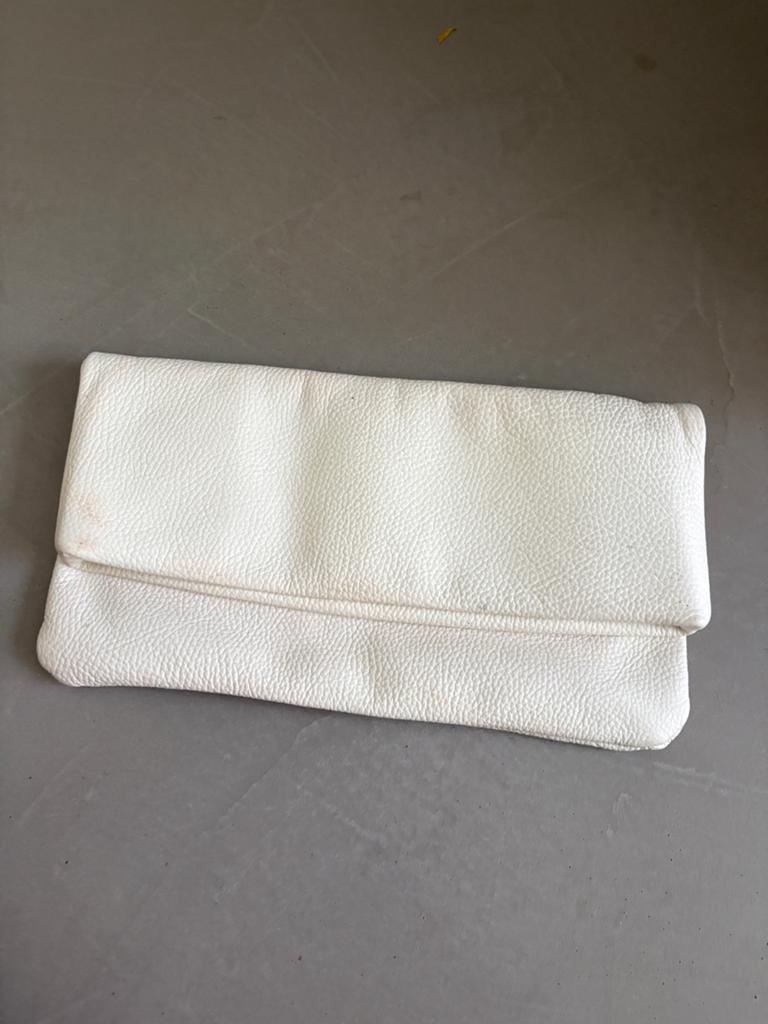 Clutch wit leer, Ophalen of Verzenden, Wit, Avondtasje
