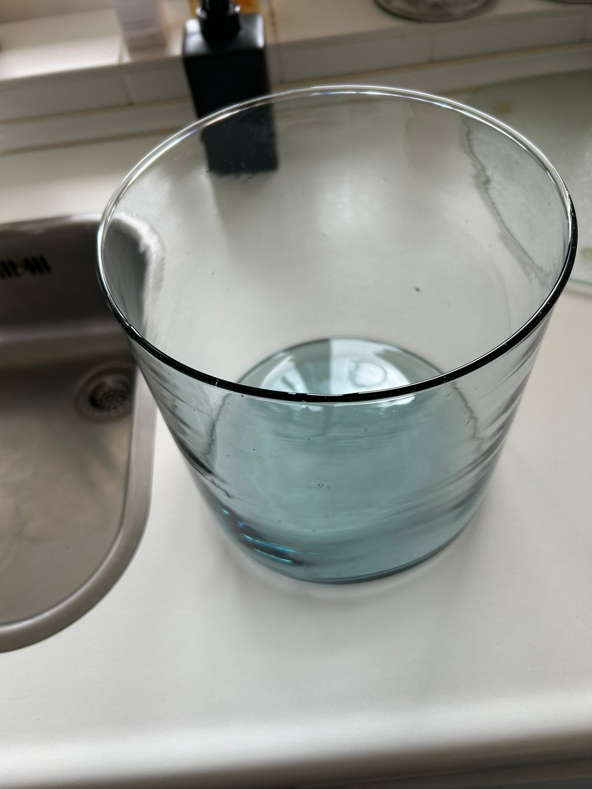 Glazen pot ( vaas), Overige kleuren, Ophalen of Verzenden, Minder dan 50 cm, Glas