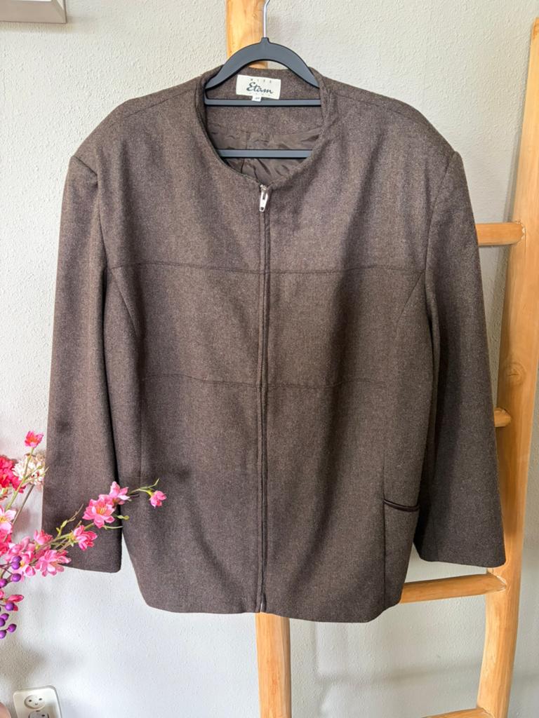 Bruine damesjas van Miss Etam maat 48/50, Kleding | Dames, Ophalen of Verzenden, Zo goed als nieuw, Maat 46/48 (XL) of groter