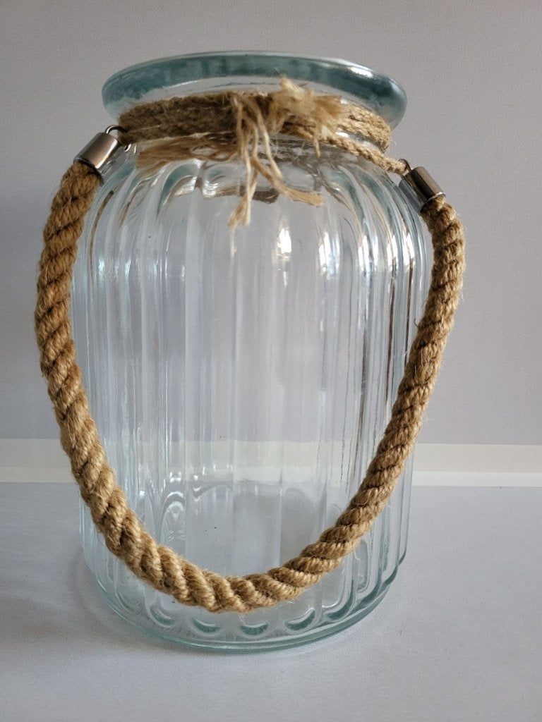 Zware glazen hangpot met ophangkoord in een mintgroene kleur, Groen, Overige stijlen, Nieuw, Ophalen of Verzenden
