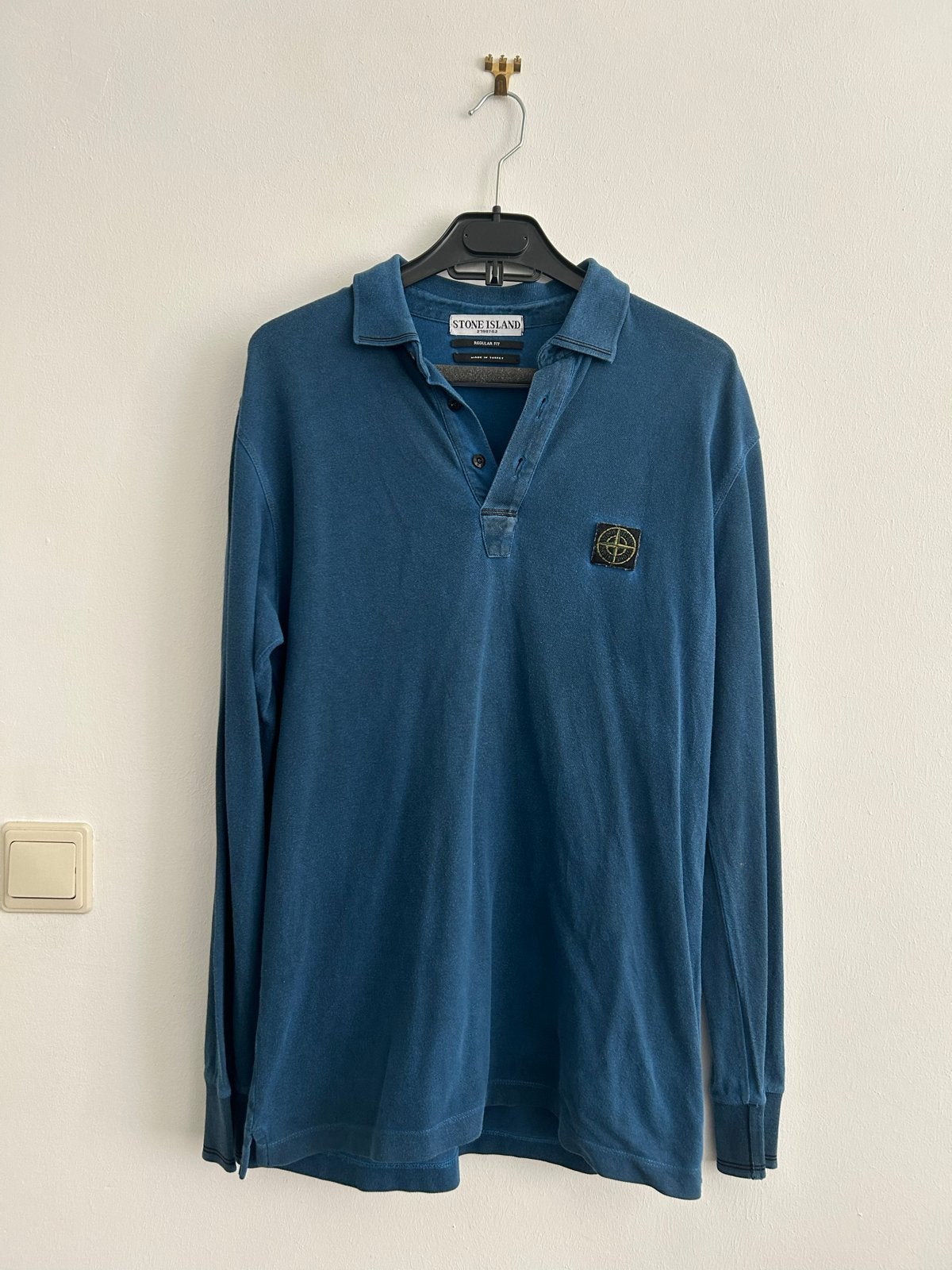 Stone Island Polo Lange Mouwen - Blauw, Ophalen of Verzenden, Gedragen, Maat 48/50 (M), Blauw