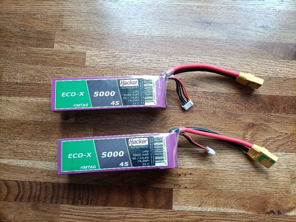 2x Hacker TopFuel ECO-X 5000mAh 4S Lipo, Ophalen of Verzenden, Zo goed als nieuw, Elektro
