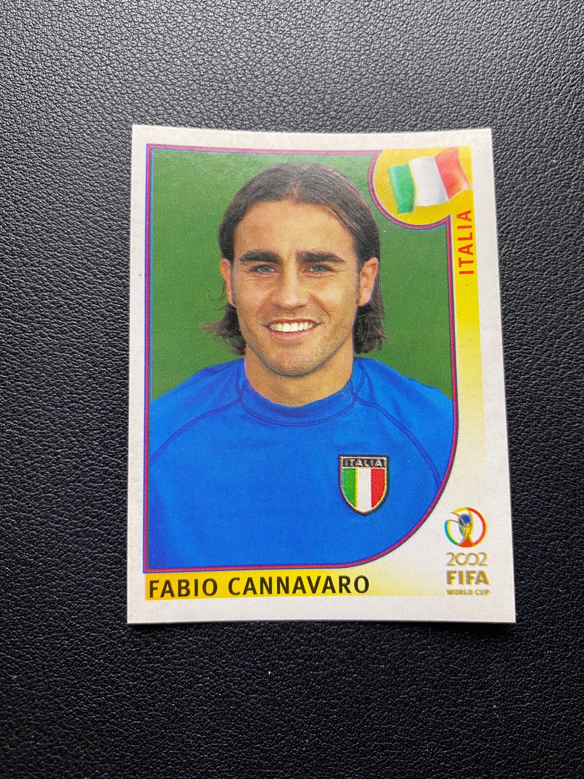 Fabio Cannavaro - Italië - Panini WK 2002 Sticker, Ophalen of Verzenden, Zo goed als nieuw, Buitenlandse clubs, Poster, Plaatje of Sticker