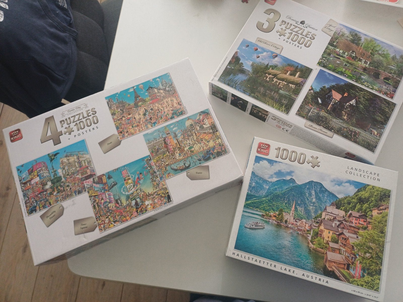 3 dozen met puzzels à 1000 stukjes., Ophalen, Puzzel en Educatief, Gebruikt, 1 speler