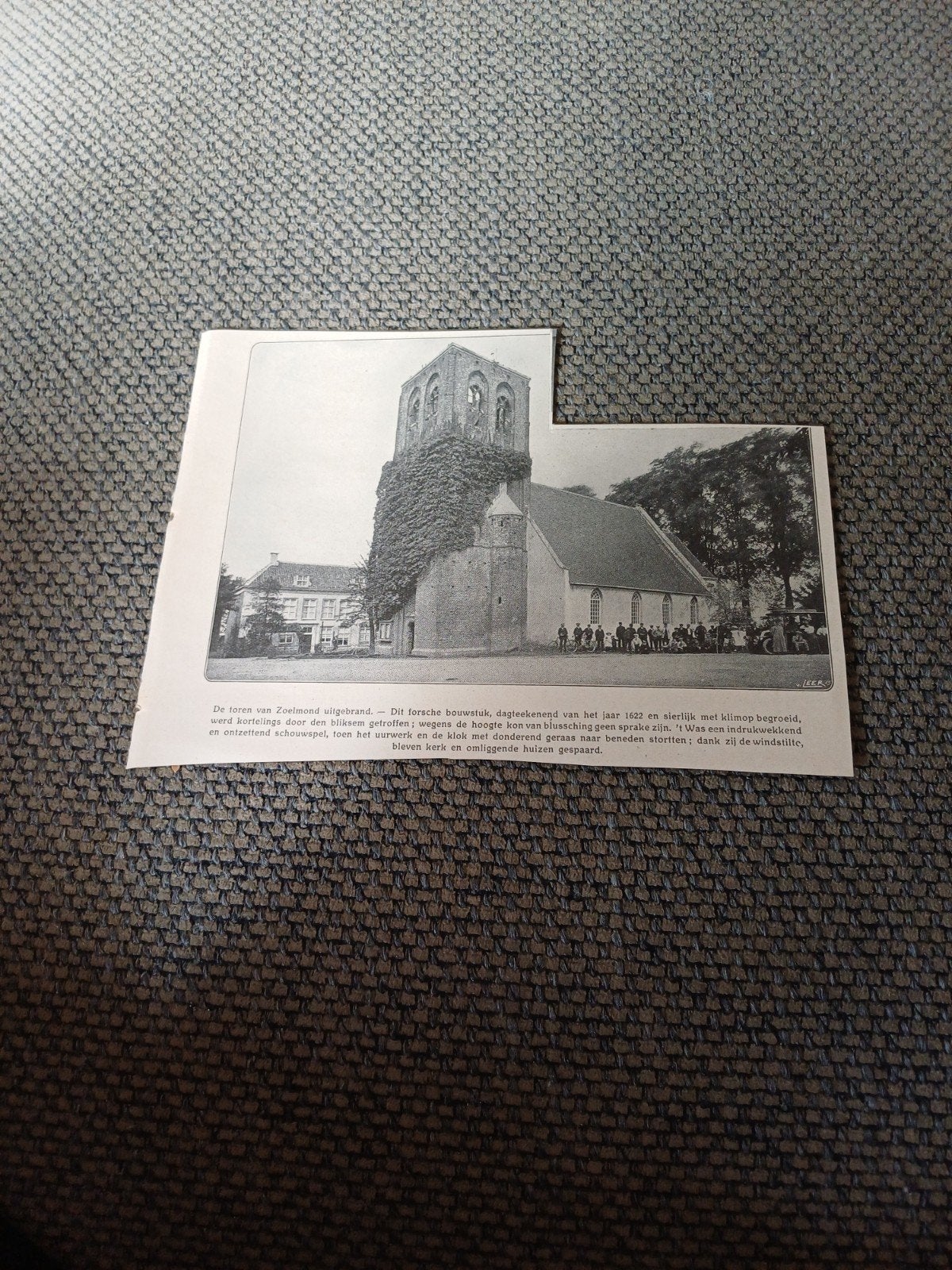 knipsel toren Zoelmond 1911, Ophalen of Verzenden, Voor 1920, Knipsel(s)
