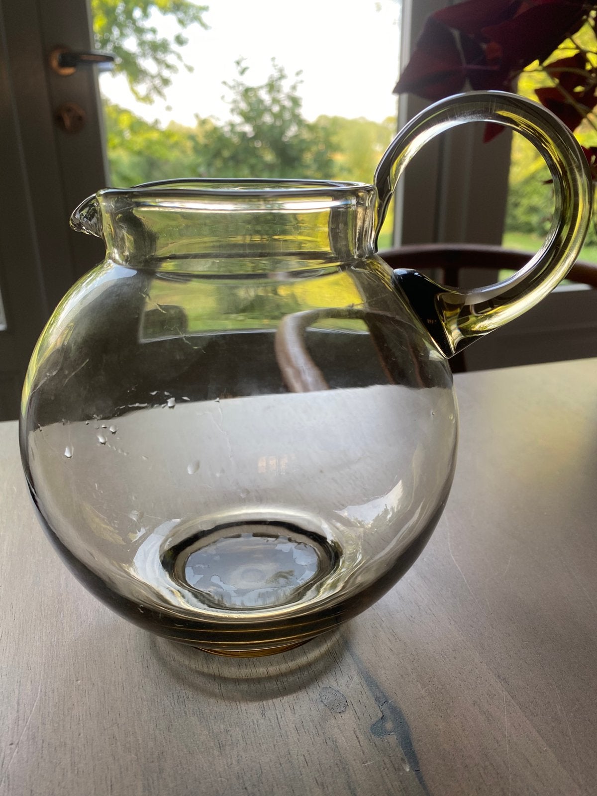 Groen glazen waterkan Maastricht, Antiek en Kunst, Antiek | Glas en Kristal, Ophalen of Verzenden