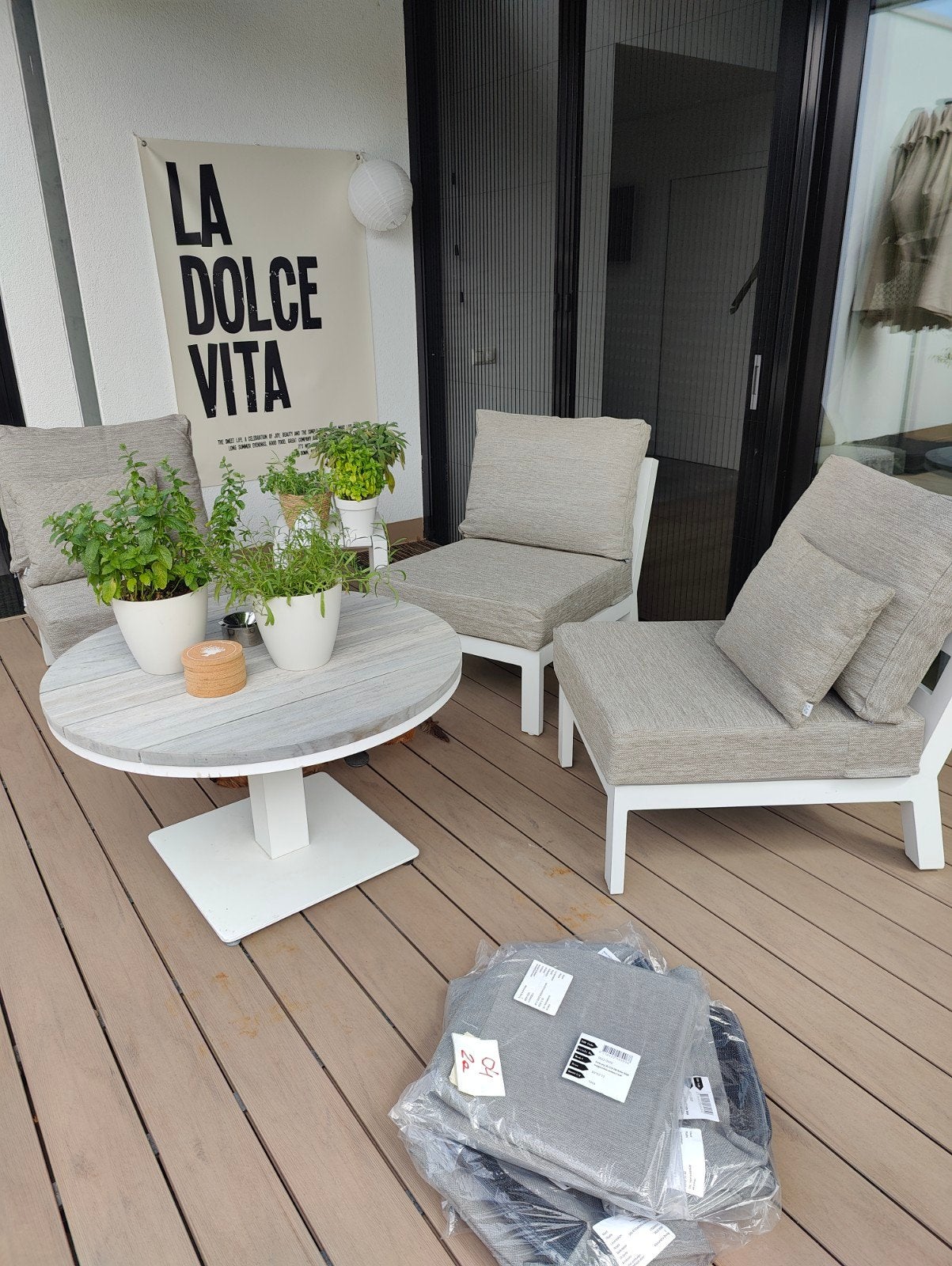 LIFE kussenhoezen voor 3 stoelen - licht grijs, Tuin en Terras, Ophalen of Verzenden, Nieuw