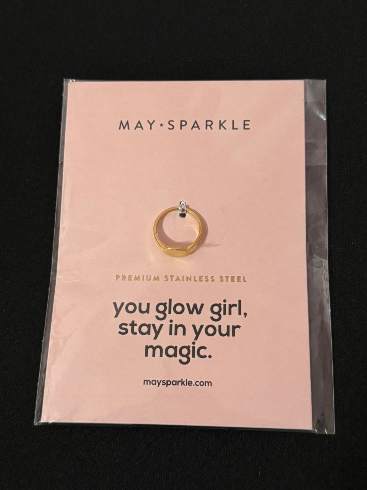 May Sparkle ring goudkleurig 18mm - Cadeautip, 18 tot 19, Ophalen of Verzenden, Zo goed als nieuw, Dame
