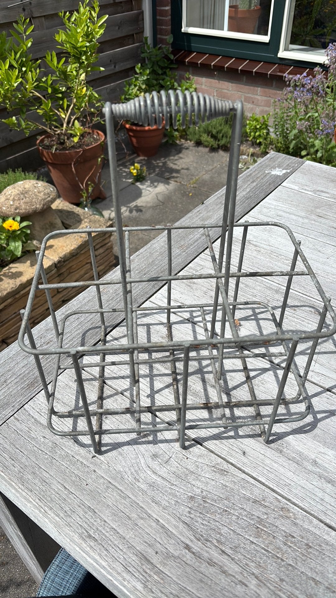 Vintage retro zink flessenrek, Ophalen of Verzenden, Huis en Inrichting