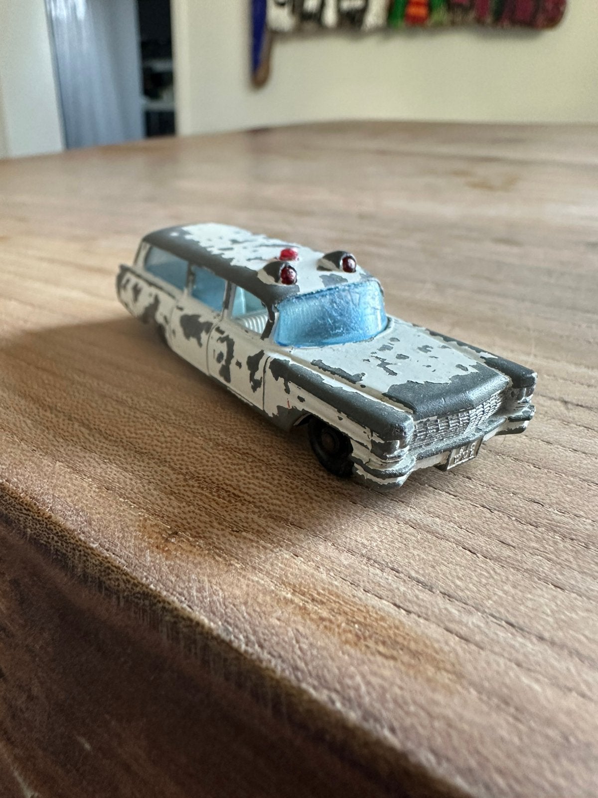 Mooie vintage Matchbox Lesney S&S Cadillac Ambulance No.54, Ophalen of Verzenden, Gebruikt, Overige typen, Matchbox