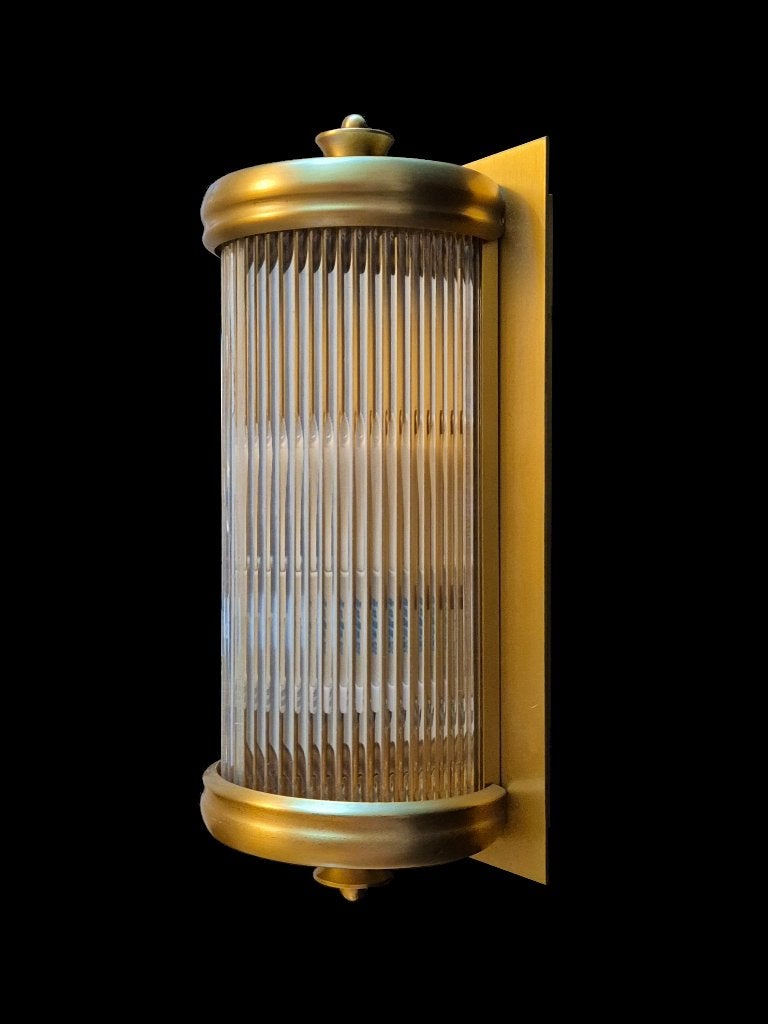 Zeer mooie messing Eichholtz design wandlamp, Ophalen of Verzenden, Gebruikt, Metaal