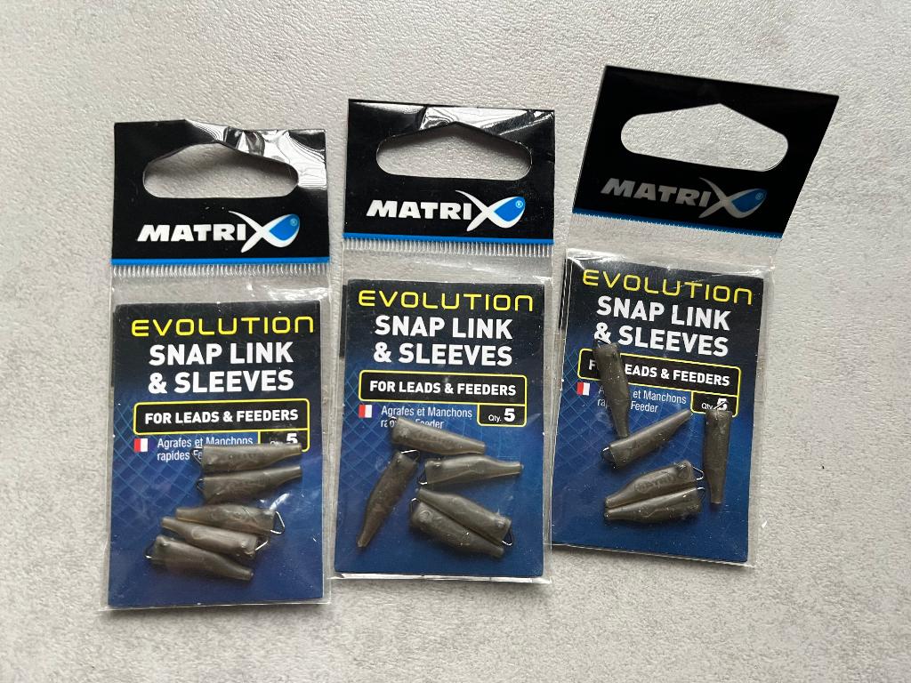 adv 68 / NIEUW set 3 pakjes Matrix  Snap Link & Sleeves, Watersport en Boten, Hengelsport | Algemeen, Ophalen of Verzenden, Nieuw