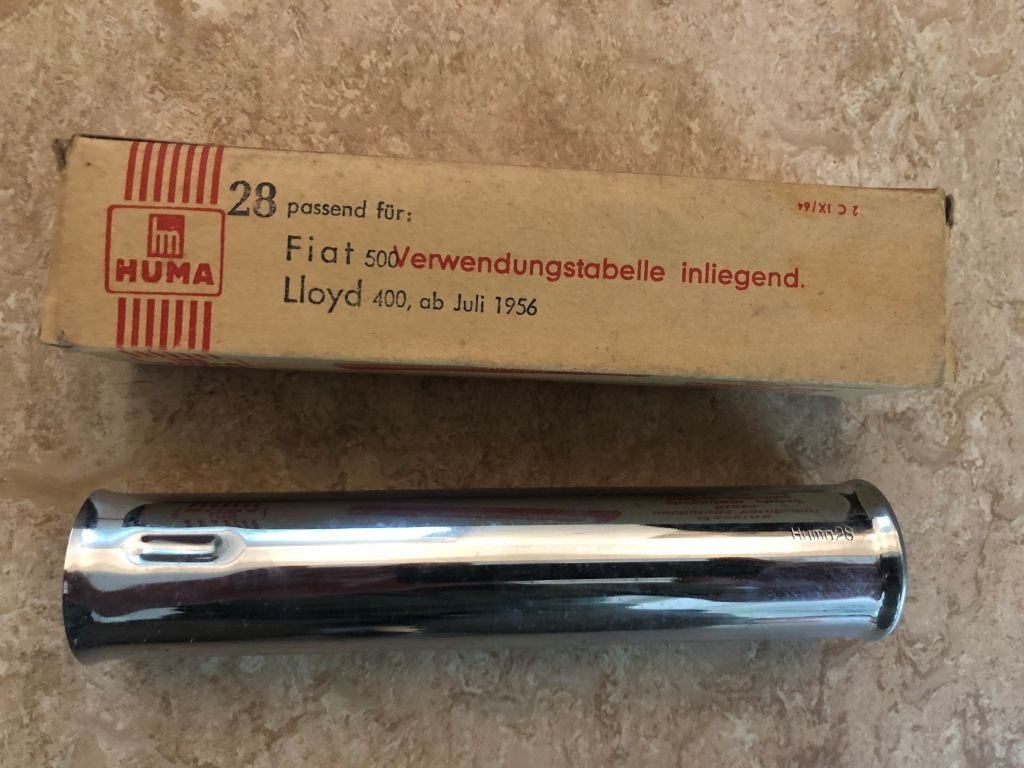 NOS vintage chrome uitlaat opzetstuk  Fiat 500 & Lloyd 400, Verzenden, Nieuw