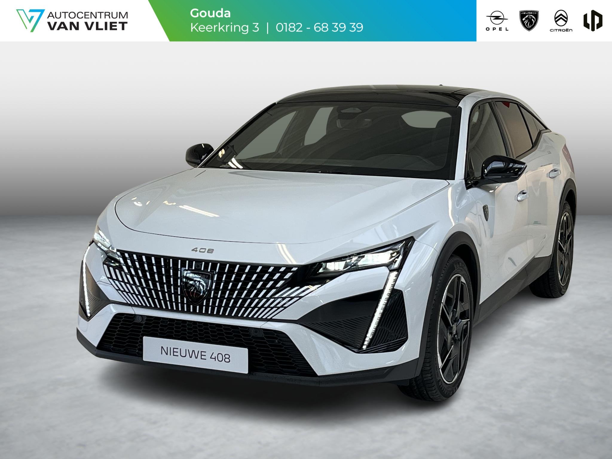 Peugeot 408 1.2 Hybrid 145 e-DCS6 GT Bekleding Alcantara/kun, Auto's, Peugeot, 145 pk, Euro 6, 1199 cc, Wit