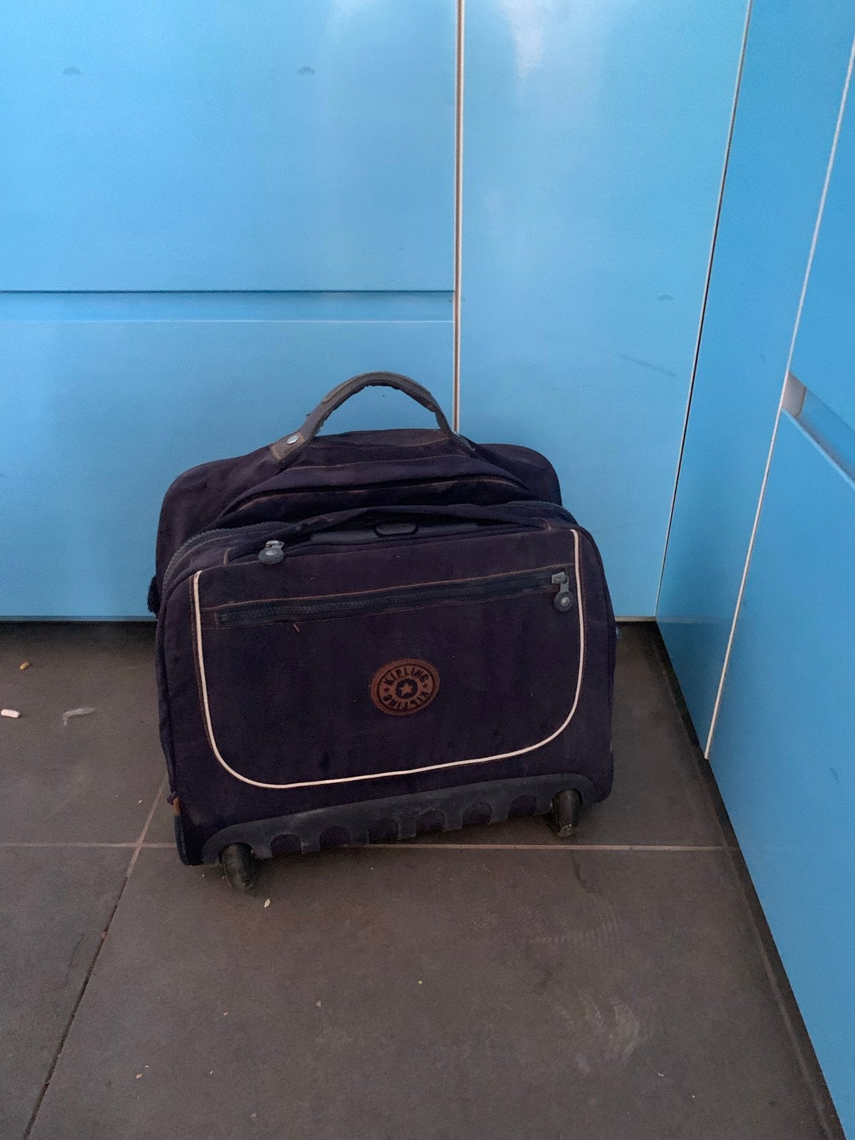 Kipling reistas/trolley met wieltjes en uitschuifbare handgr, 40 tot 60 cm, Gebruikt, 20 tot 30 cm, Blauw