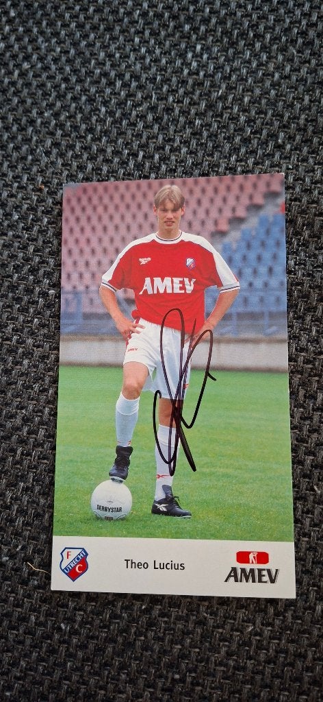 Spelerskaart met handtekening; Theo Lucius # FC Utrecht, Verzamelen, Sportartikelen en Voetbal, Ophalen of Verzenden, Nieuw, F.C. Utrecht
