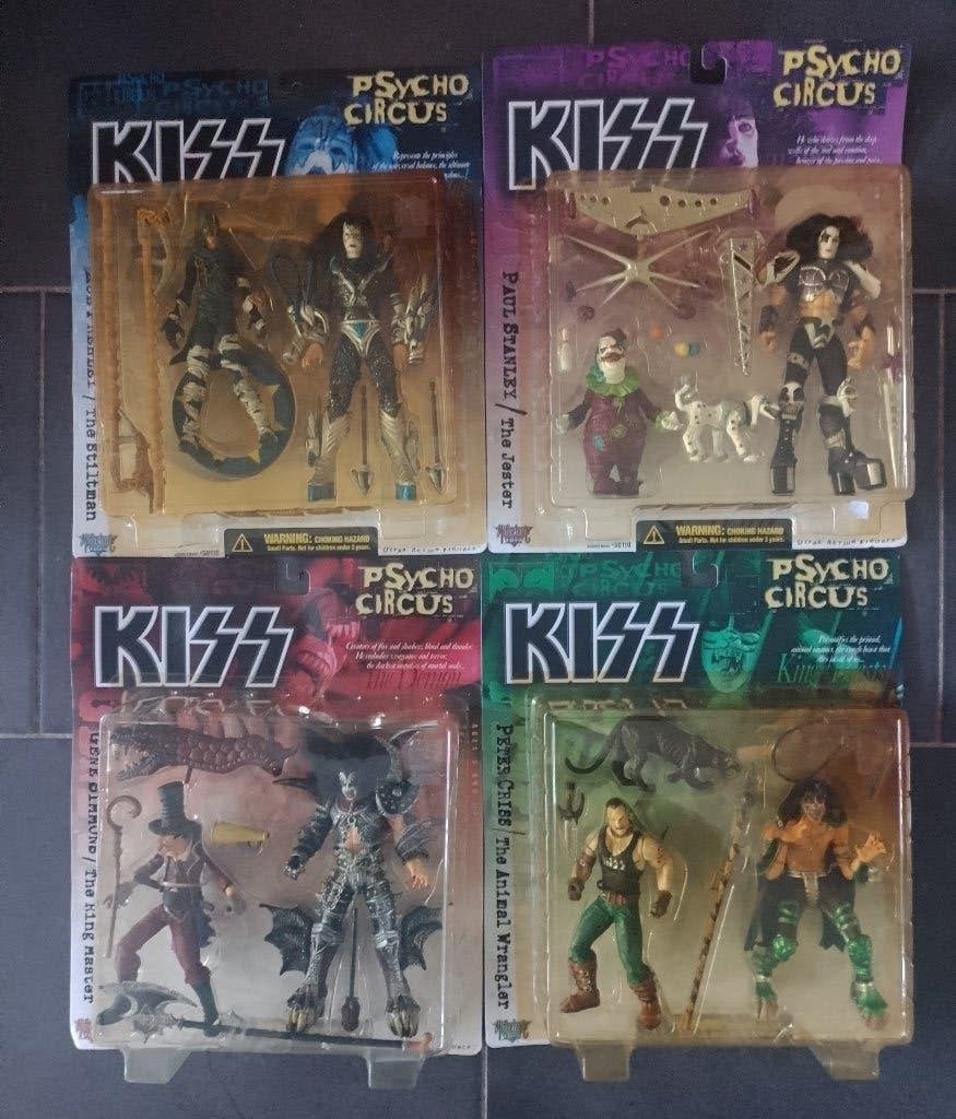 KISS Psycho Circus, set van 4 verpakkingen Action Figures., Ophalen of Verzenden, Zo goed als nieuw, Pop, Beeldje of Miniatuur