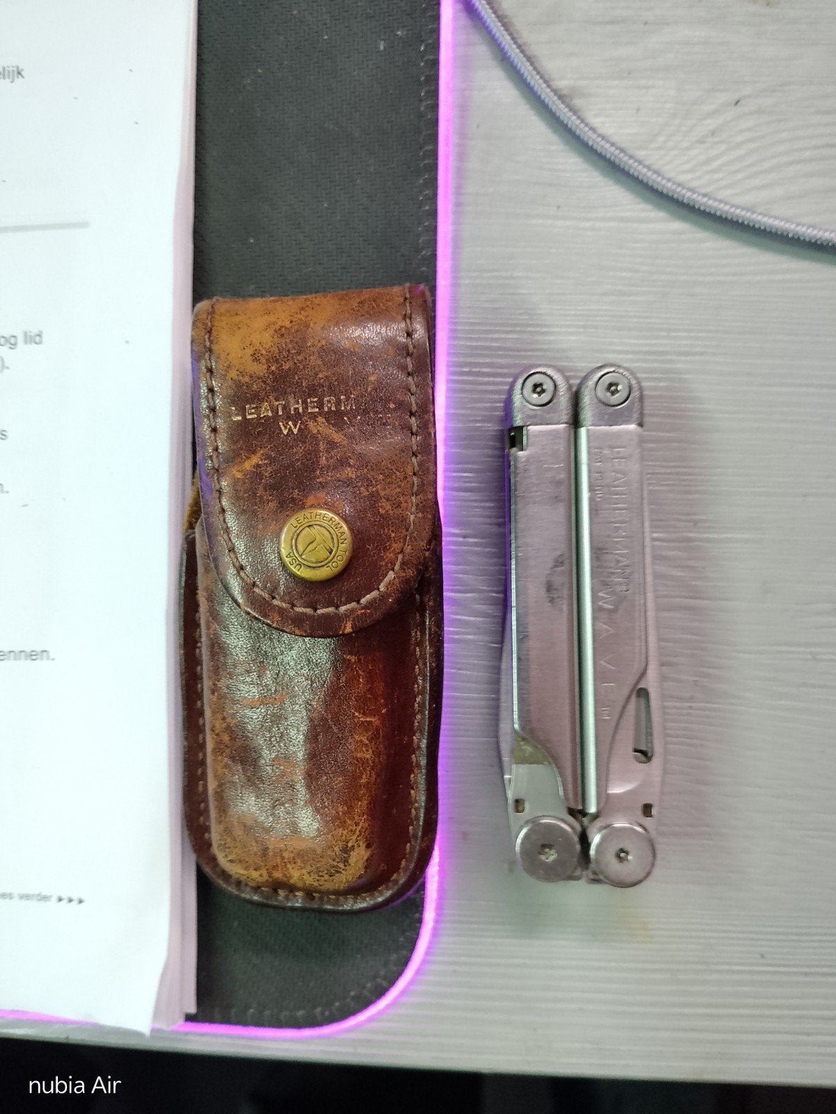 Leatherman Wave 1e Generatie Multitool met Leren Etui, Ophalen of Verzenden, Gebruikt
