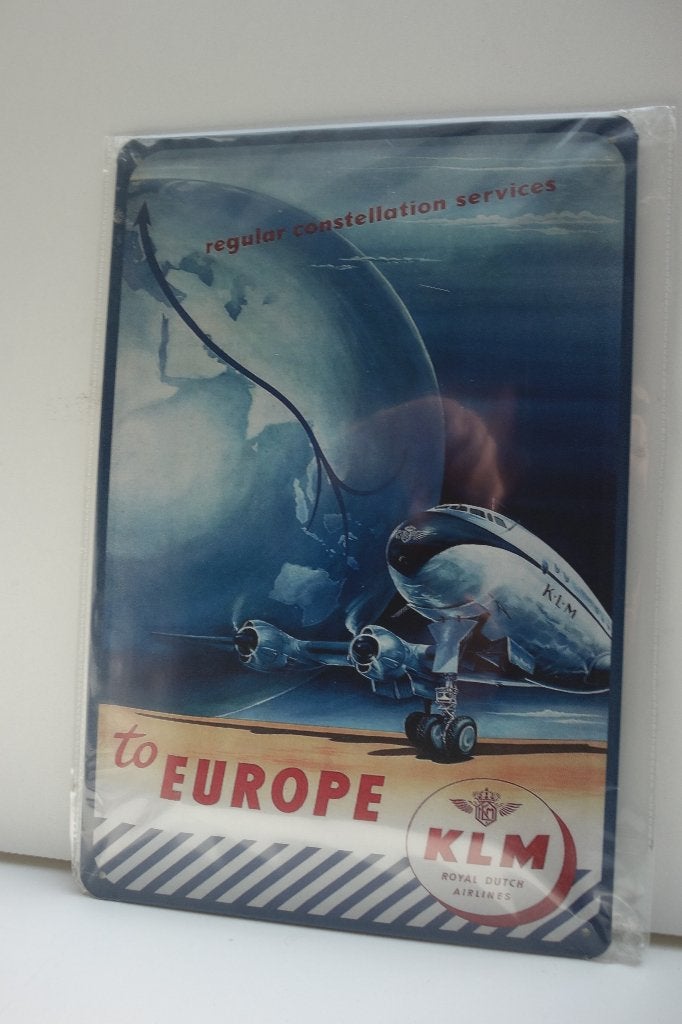 KLM CONSTELLATION EUROPE bord met VINTAGE LOGO KLM, Ophalen of Verzenden, Nieuw, Overige typen