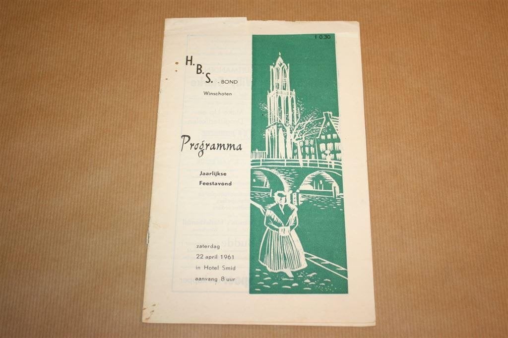 Oud programmaboekje HBS Bond Winschoten - 1961, Ophalen of Verzenden, Gelezen