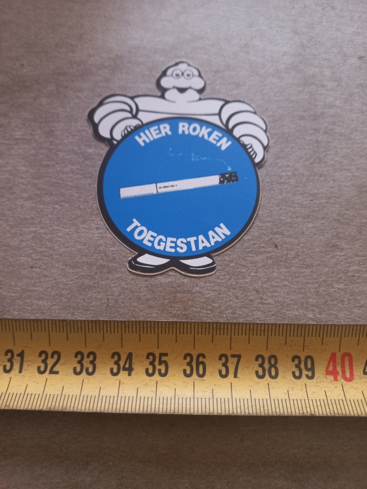 Michelin Bibendum 'Hier roken toegestaan' sticker, Ophalen of Verzenden